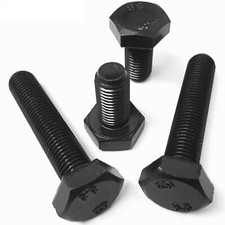 M16, BLACK FULLY THREADED SET SCREWS GRADE 8.8 SELF COLOUR HEXAGON HEX BOLTS