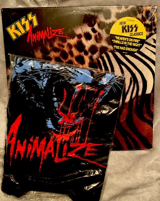 KISS Animalize OG 1984 (1st press) FACTORY SEALED with HYPE STICKER & T SHIRT(M)