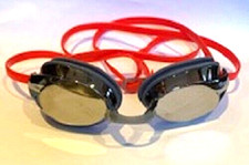 Speedo Mirrored Classic Adult Unisex Swim Goggles Grey/Red