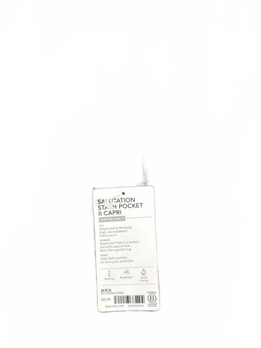 Athleta Legging Salutation Stash Pocket II Capri - Black size Xxs NEW - Picture 2 of 4