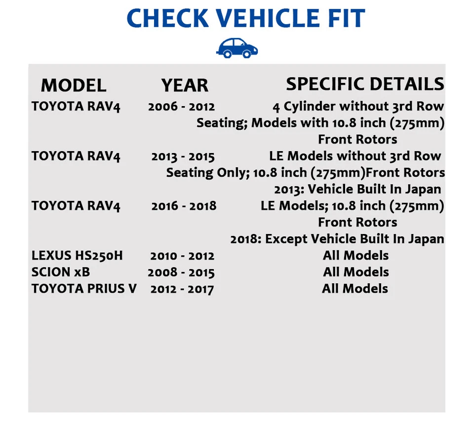 Kit de pastillas de rotores de freno delanteros de 275 mm para frenos ranurados perforados Scion xB 2008-2015 Foto 2 de 4