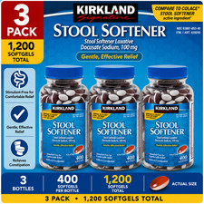 3-Pack Kirkland Signature Stool Softener, 100 mg, 400 Softgels