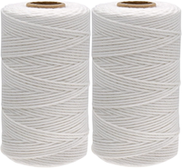 Kinglake 2Mm Kordel Weiß,200M Baumwollschnur,Makramee Garn,Baumwollgarn DüNn,Str