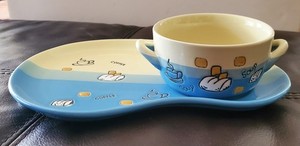 Ceramic Soup Mug With Tray Set