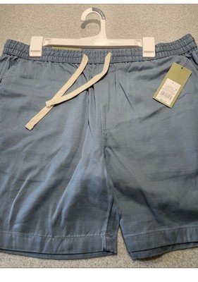 Goodfellow & Co Men's Blue Pull-On Shorts 7'' Inseam Cotton Pockets Drawstring