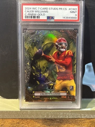 2024 Wild Card 7 Card Stud Caleb Williams Rainbow Gold /2 PSA MINT 9