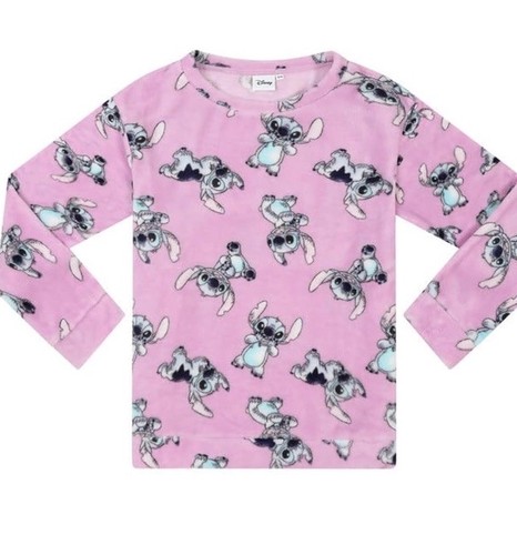Disney Women’s Size 12 - 14 Lilo And Stitch Fleece Long Sleeve Pyjamas Set - Picture 2 of 5