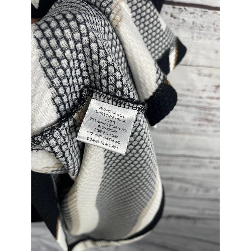 Charter Club Dress Womens 2X Black White Tan Zebra Animal Print Sleeveless Shift - Image 4 of 4