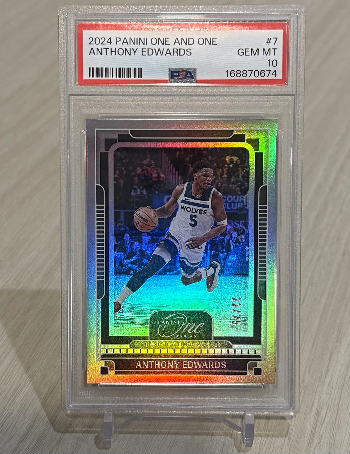 2024-25 Panini One and One Anthony Edwards #7 /75 PSA 10 (Pop 3)