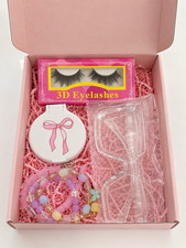 Pink Beauty Gift Set - 3D Lashes, Clear Glass...