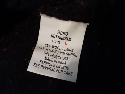 Vintage Woolrich Nottingham Ragg Wełna Argyle Sweter Duży Granatowy Brązowy Marl - Zdjęcie 9 z 12