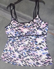 womens 1 piece swim suit TOP shirt blous size 16 padded cups pool swimming beach