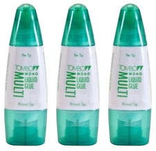 Mono Multi Liquid Glue (3 Pack) - Clear, Low Viscosity, Dries Clear