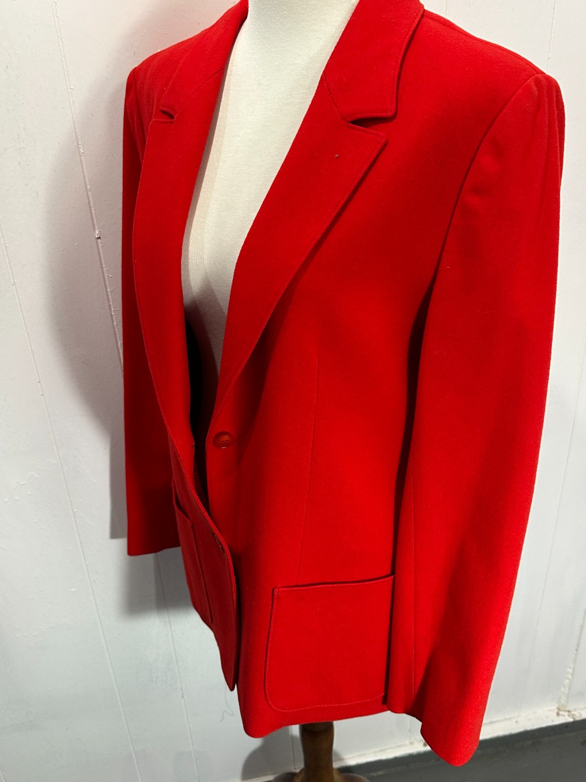 VTG Pendleton Virgin Wool Solid Red Jacket Blazer… - image 4