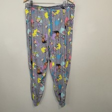 Nickelodeon Rugrats Womens PJ Pajama Pants 2X Gray Graphic Soft Lounge