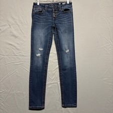Miss Me Dark Blue Skinny Jeans with Distressed Details