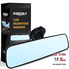 Universal Rear View Mirror with Suction Cup - Anti-Glare Interior 12IN Blue