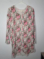 Vintage Victoria's Secret Gold Label Floral Button Down Sleep Shirt Sz M/L