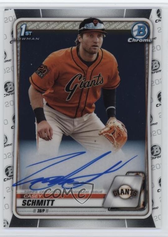 2020 Bowman Draft Chrome Draft Picks Auto Casey Schmitt #CDA-CS Auto 0yd4