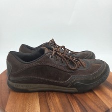 Size 9.5 Merrell Mens Hiking Shoes 'Dark Earth' Air Cushion Athletic Sneakers...
