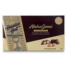 Hawaiian Host Aloha Gems Creamy Milk Chocolate Covered Premium Whole Macadamia N