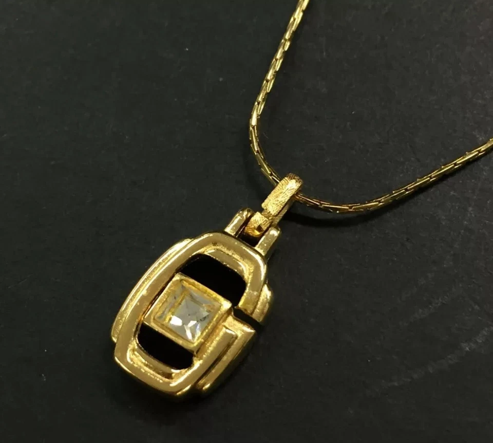 Givenchy G логотип со стразами золотистый подвеска ожерелье 15» - Изображение 2 из 4