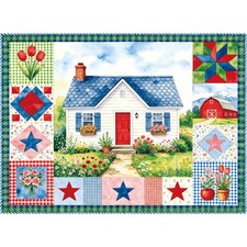 300 Piece Jigsaw Puzzles, Adult Puzzles,Patchwork Country Cottage Scene  300...