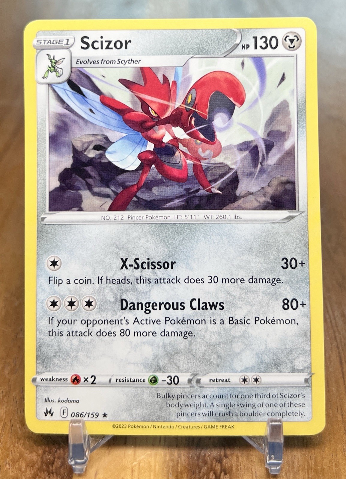 Scizor 086/159 Rare Crown Zenith Pokemon Near Mint