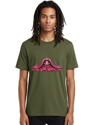 Pink-Creature Mens Graphic Tee, 100% Cotton, Casual Summer Wear