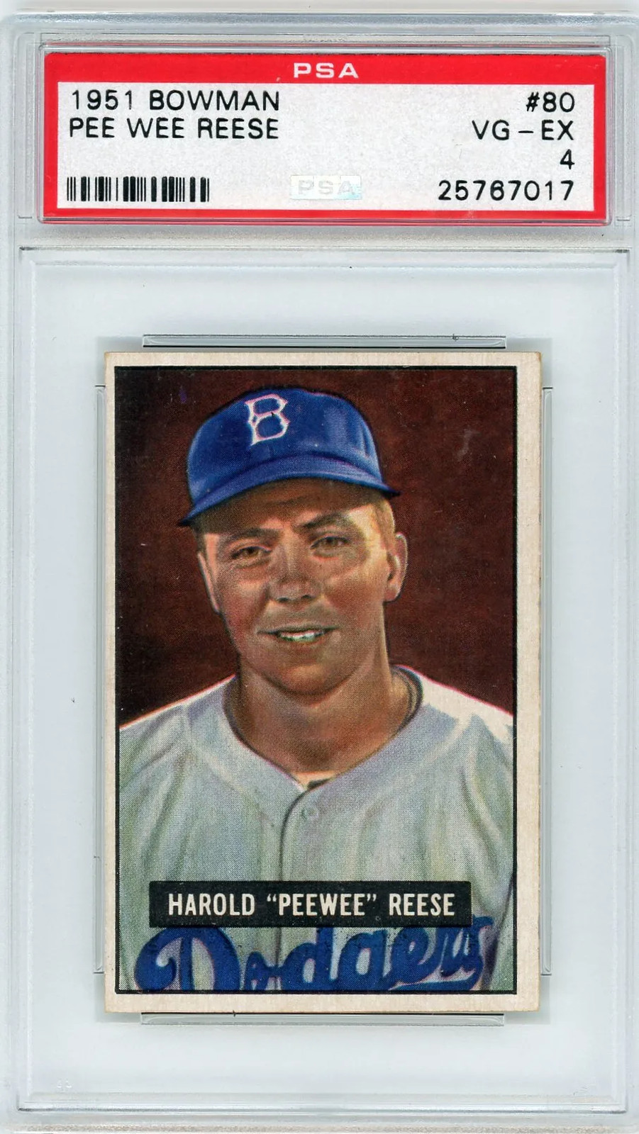 1951 Bowman Pee Wee Reese #80 PSA 4