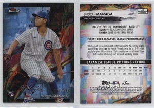 2024 Topps Finest Common Sky Blue Refractor /325 Shota Imanaga #45 Rookie RC