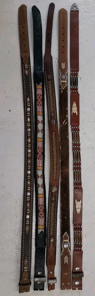 CINTURÓN CONCHO WESTERN DE CUERO GENUINO PARA HOMBRE Lote de 5 NOCONA TONY LAMA Talla 38 TOOLED Foto 2 de 4