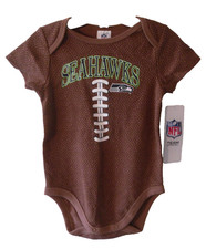 NWT Gerber Seattle Seahawks Baby Fan Football Bodysuit Onesie 18M Brown MSRP$18