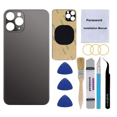 Perzework OEM Rear Back Glass Replacement for iPhone 11 Pro Space Gray/Black