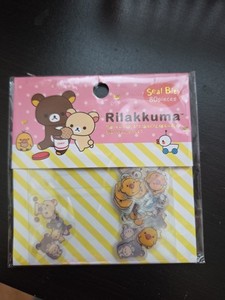 Rilakkuma Seal Bits 80 Stickers Bear and Chick Pink San X. Featuring Rilakkuma