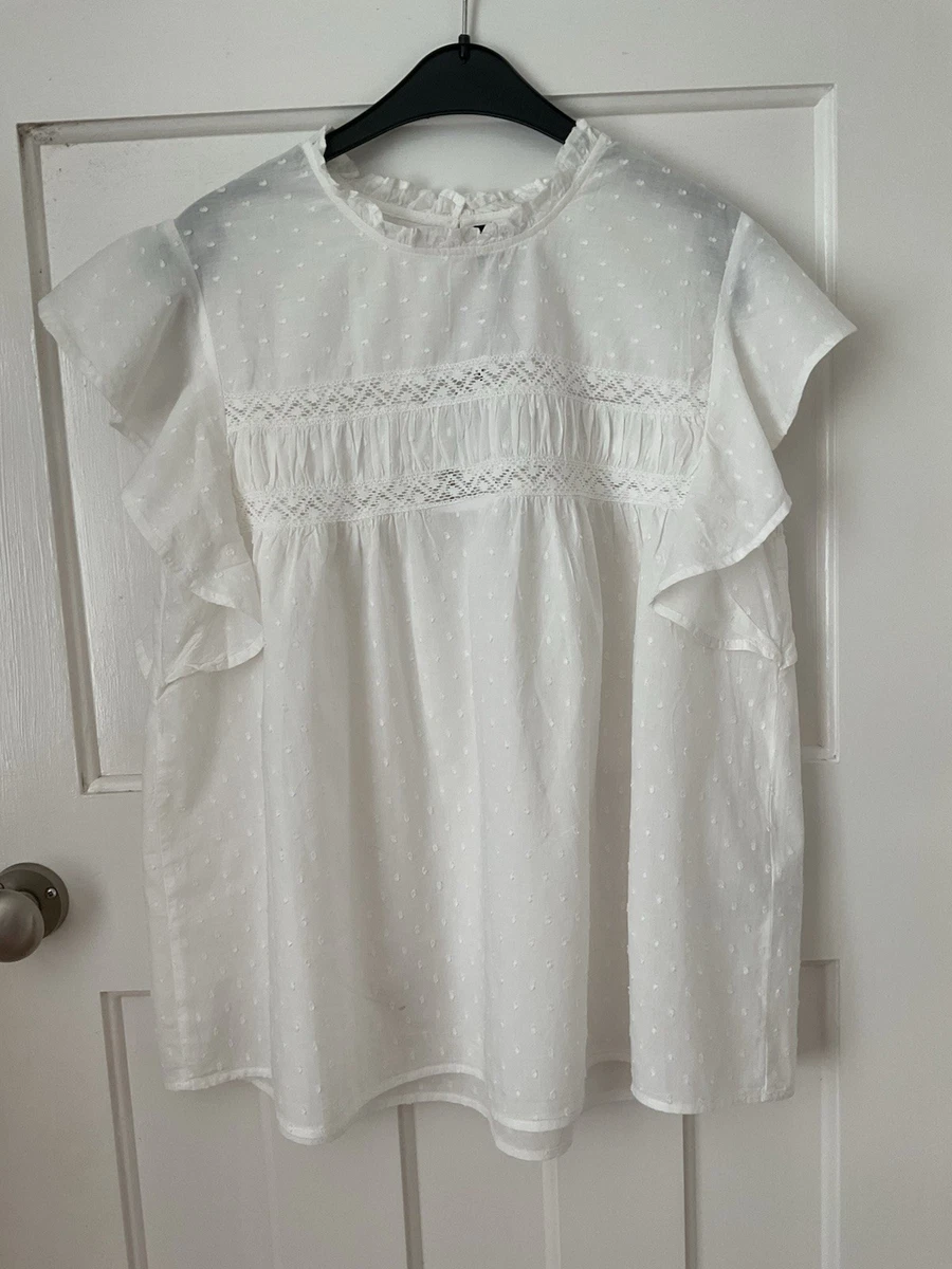 Vero Moda White Broderie Anglise Sleeveless Top XL