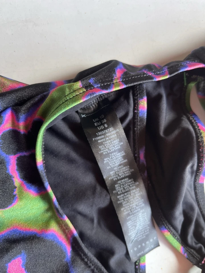 Topshop One Piece Swimsuit Cutout Size 10 Multicoloured - Image 3 of 3