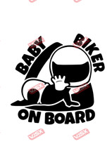 Baby Biker on Board Decal Sticker, Car Decal, Auto Sticker, Vehicle Vinyl Funny