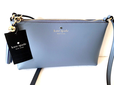 Kate Spade Amy Ivory Street Smooth Leather Shoulder/Crossbody Bag Blue NWT NEW