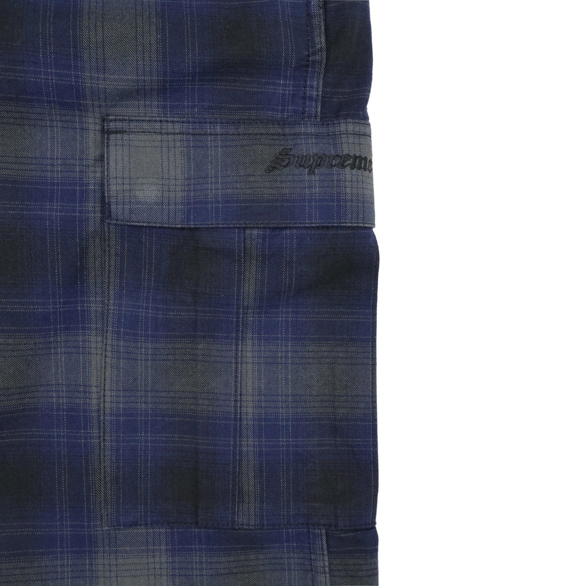 Supreme Shadow Plaid Cargo Short Navy | eBay