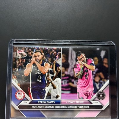 Lionel Messi / Steph Curry 2024 Topps Now MLS + Olympics Icons Night Night NRMT+
