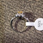 925 Sterling Silver Heart Yellow Citrine Gemstone Halo Cocktail Ring Size 7 — photo 6