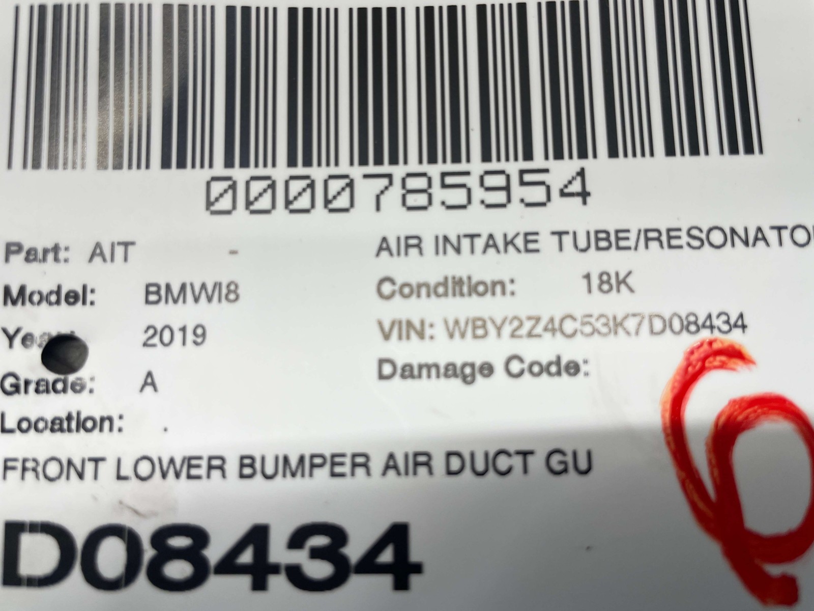 BMW i8 2014-2020 Front Lower Air conveyor