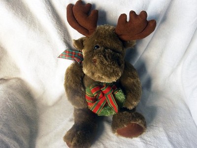 Wishpets Christmas Moose Plush 18'' Stuffed Animal Holiday Reindeer 2005 Brown