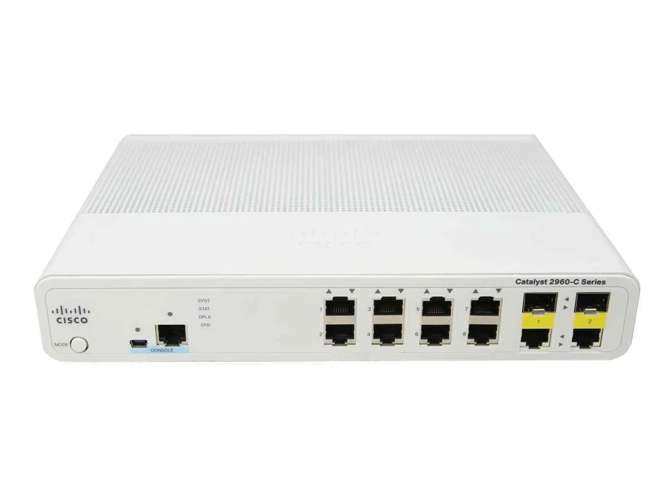 Cisco Catalyst WS-C2960C-8TC-L 8-Port 8xR 100Mb J45 2xSFP 1GB Ethernet Switch