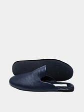 Mens leather slippers Blue Falcon - Perfect handmade gift by Saint Shalih