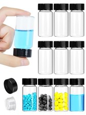 20ml Clear Small Glass Vials with Screw Caps, Small Vials for Essential Oil, Lea
