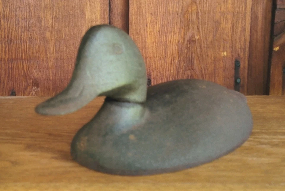 Vintage Cast Iron Box Duck Decoy Doorstop-Iron Art-J M 118 - Image 3 of 4