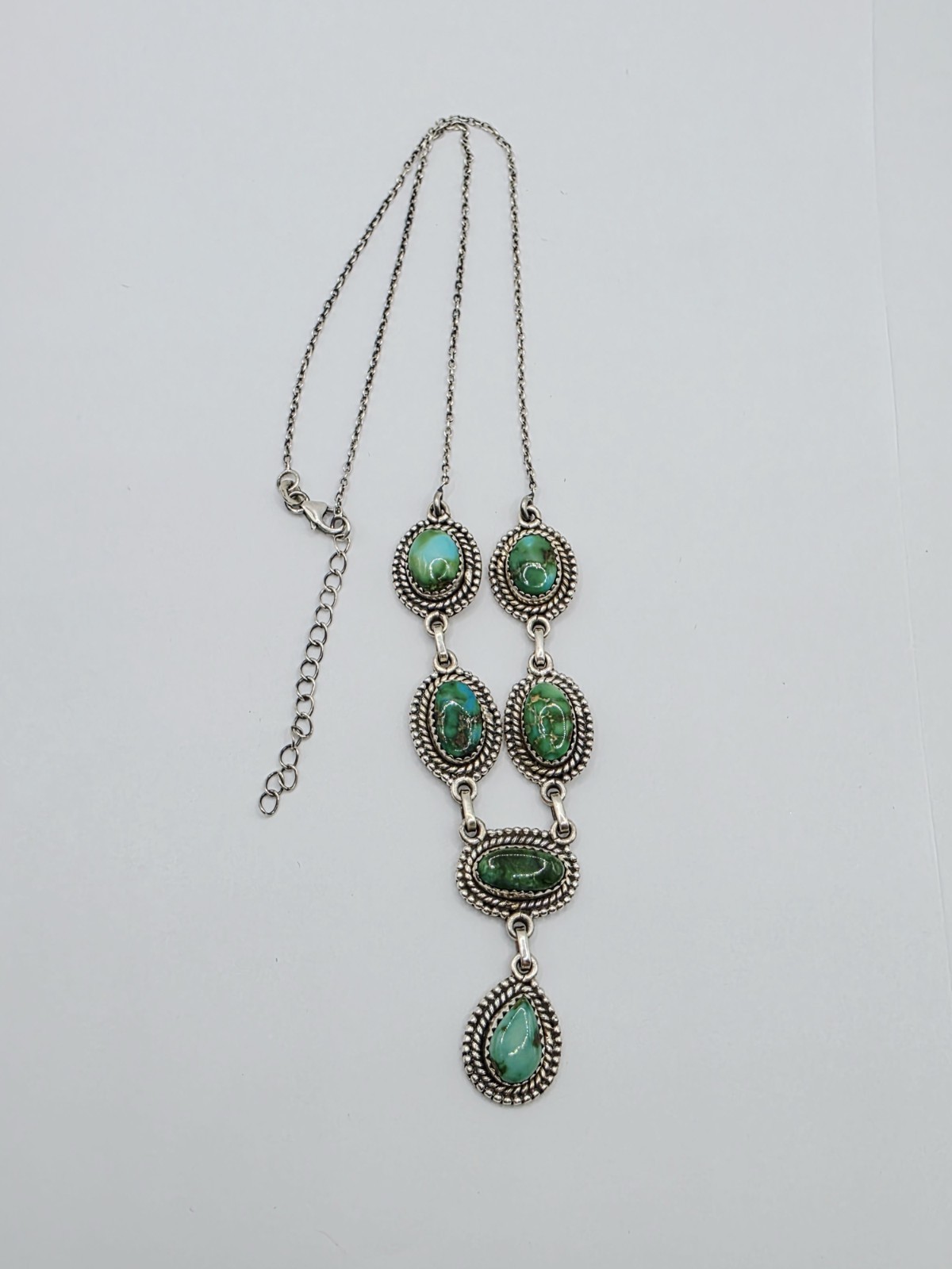 Sterling Silver Turquoise Dangle Statement Neckla… - image 2