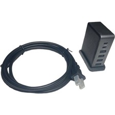 64W USB C Charging Station 6 Port Fast Charger Multiple Devices Black New